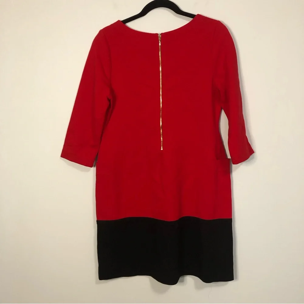 Kate Spade Racquel Ponte Colorblock Red Black Sheath Dress Medium